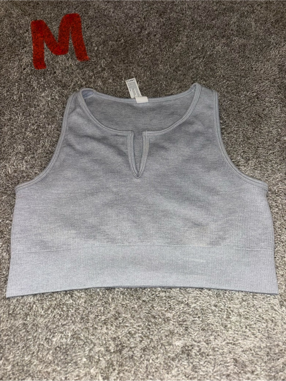 3 - VNeck Ribbed Cropped Tank Tops - Picture 3 of 3